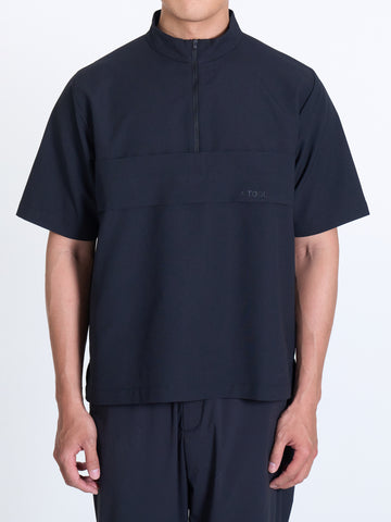 SHORT-SLEEVE QUARTER ZIP BL