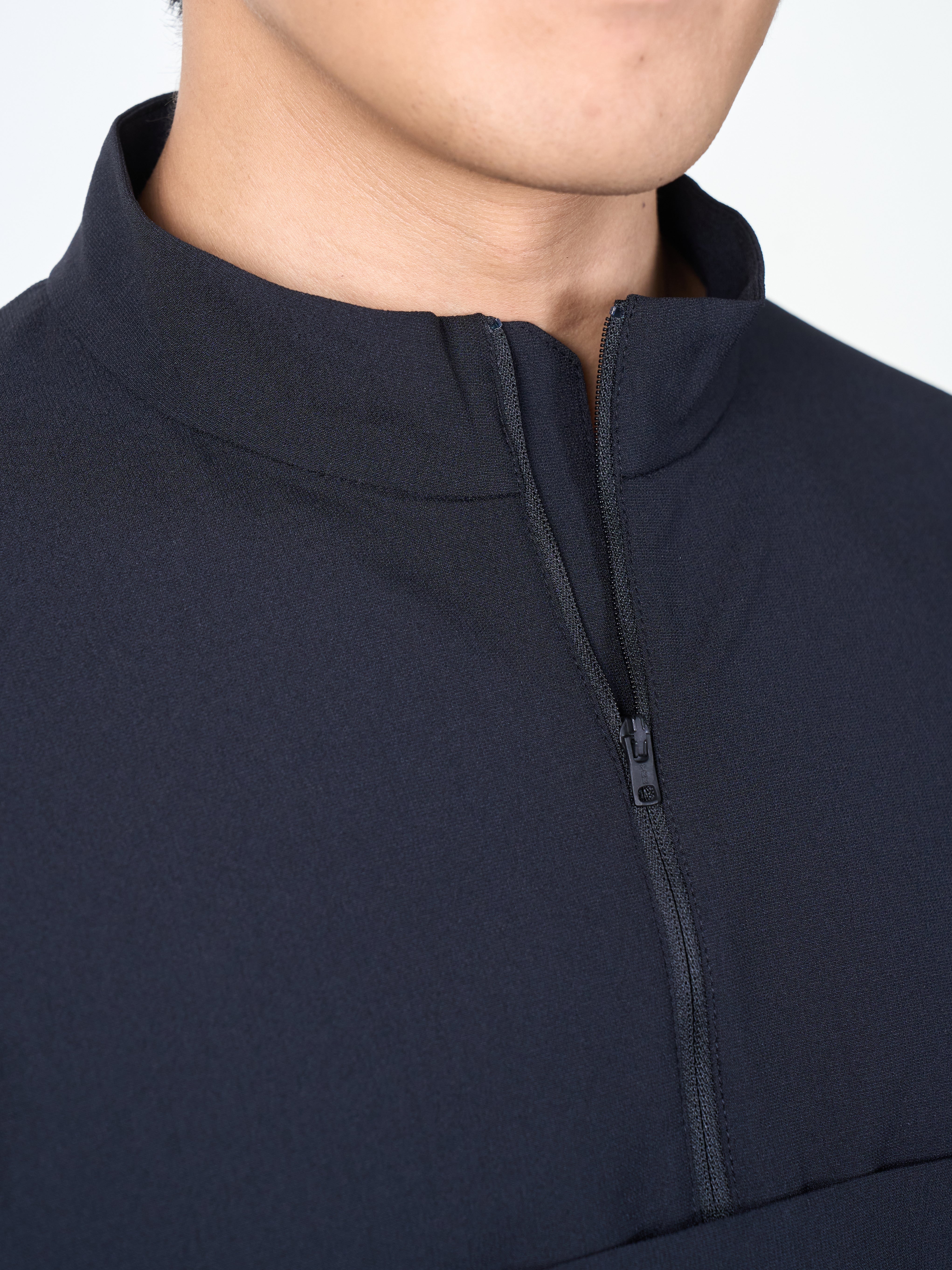 SHORT-SLEEVE QUARTER ZIP BL